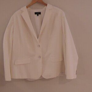 TALBOTS Women's 2-Button Blazer with Pocket Flaps | Size 20W | White
